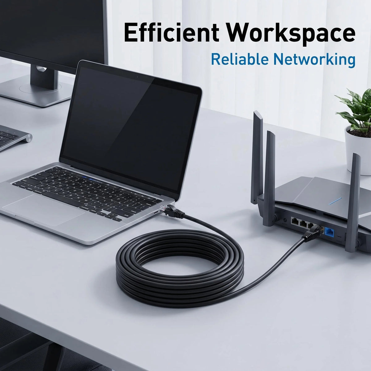 Cat 6 Gigabit Ethernet Cable — Black, Blue or White
