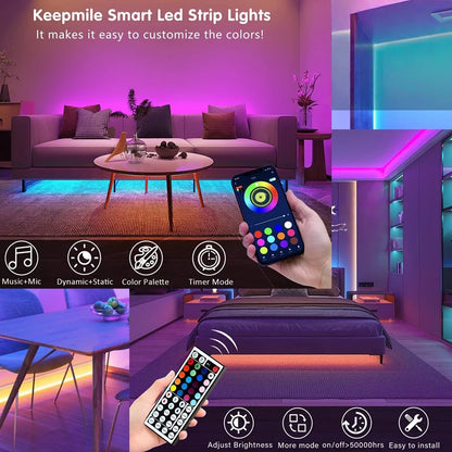 USB RGB LED Strip Lights — App & Remote Control, 2–20 m