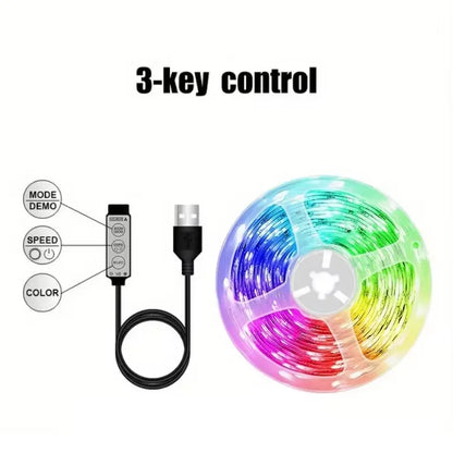 USB RGB LED Strip Lights — App & Remote Control, 2–20 m