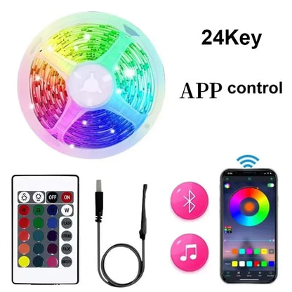 USB RGB LED Strip Lights — App & Remote Control, 2–20 m