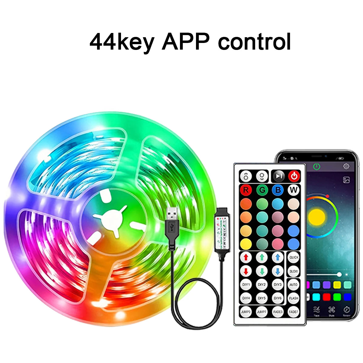 RGB LED Strip Lights with App & Remote