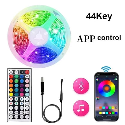 USB RGB LED Strip Lights — App & Remote Control, 2–20 m