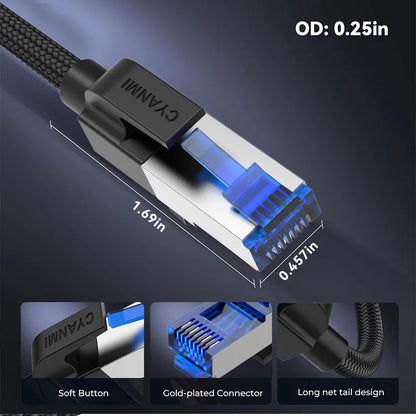 CYANMI Cat 8 / Cat 6 High-Speed Ethernet Cable — Multiple Lengths