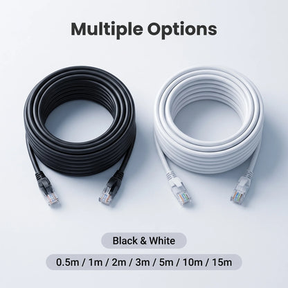 Cat 6 Gigabit Ethernet Cable — Black, Blue or White