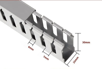 PVC Slotted Cable Raceway — Black, Multiple Sizes