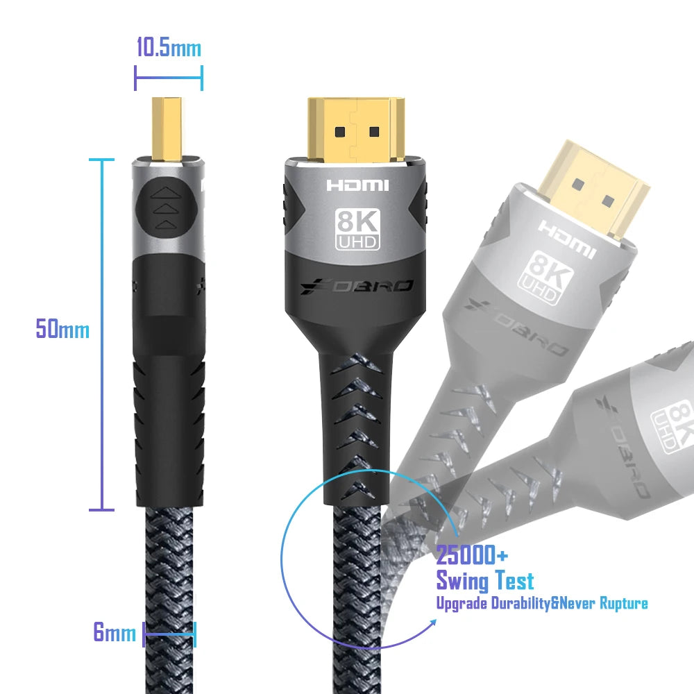 8K HDMI 2.1 Cable — 4K 120Hz / 8K 60Hz