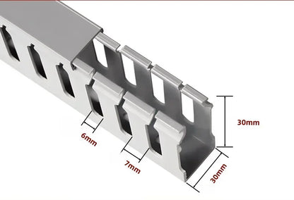PVC Slotted Cable Raceway — Black, Multiple Sizes