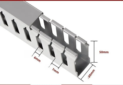 PVC Slotted Cable Raceway — Black, Multiple Sizes