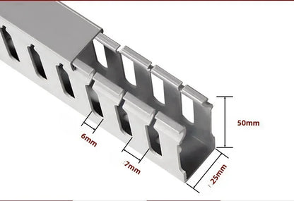 PVC Slotted Cable Raceway — Black, Multiple Sizes
