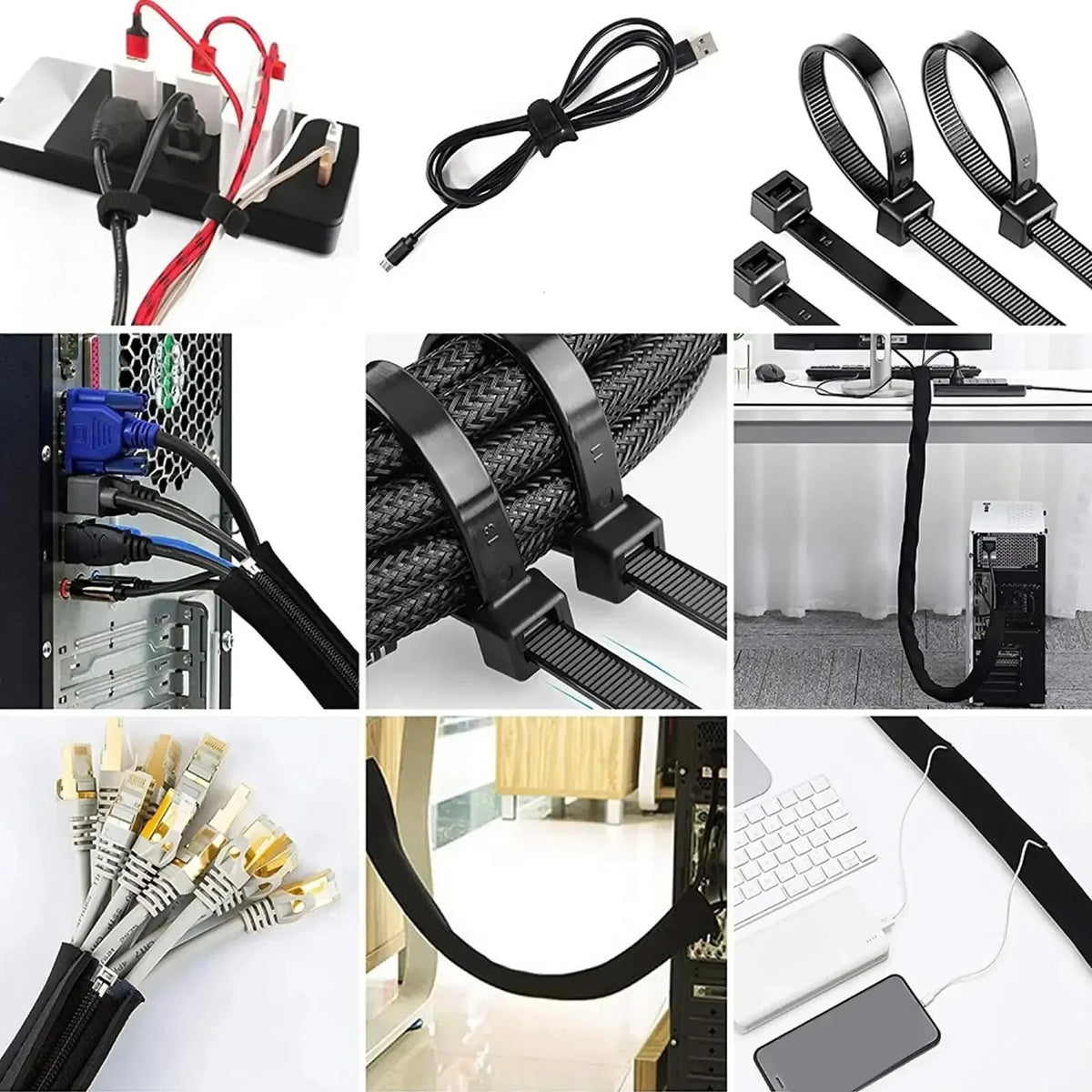 173-Piece Cable Management Kit for Gaming Desks