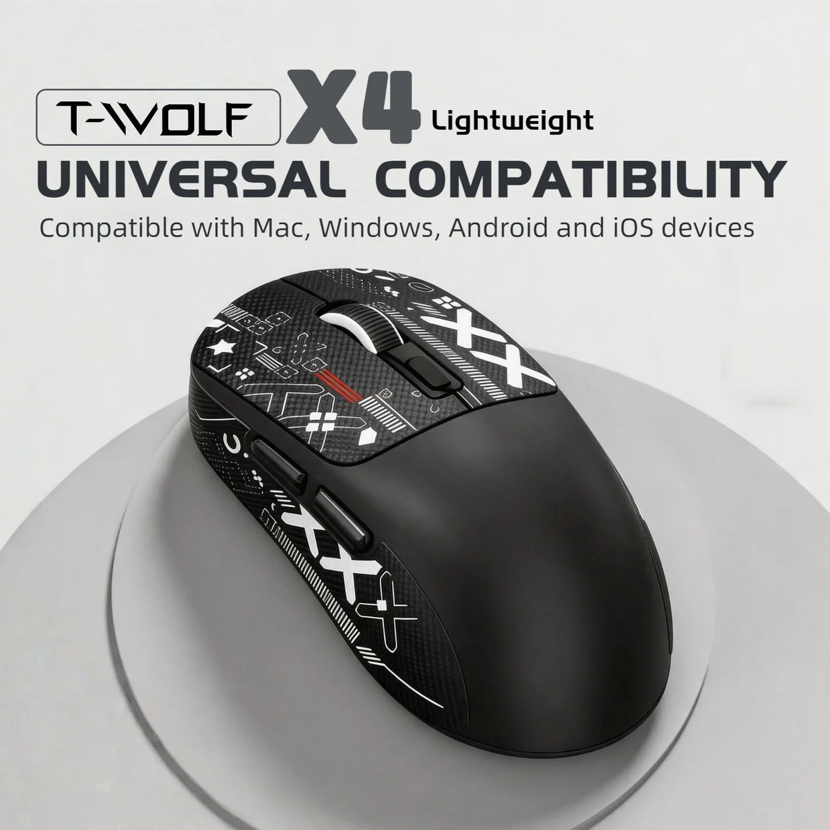 T-WOLF Tri-Mode Wireless RGB Gaming Mouse — 8,000 DPI