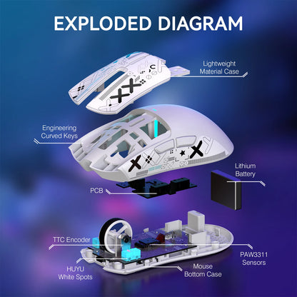 ATTACK SHARK X11 Wireless RGB Gaming Mouse