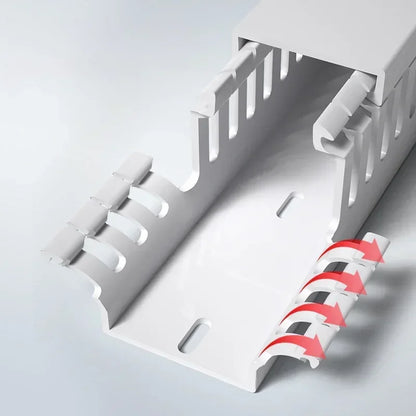 PVC Slotted Cable Raceway — Black, Multiple Sizes