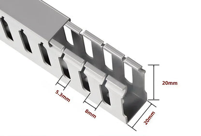 PVC Slotted Cable Raceway — Black, Multiple Sizes