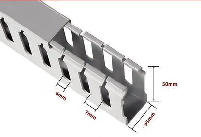 PVC Slotted Cable Raceway — Black, Multiple Sizes