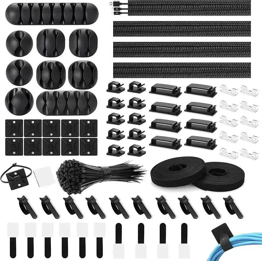 173-Piece Cable Management Kit for Gaming Desks