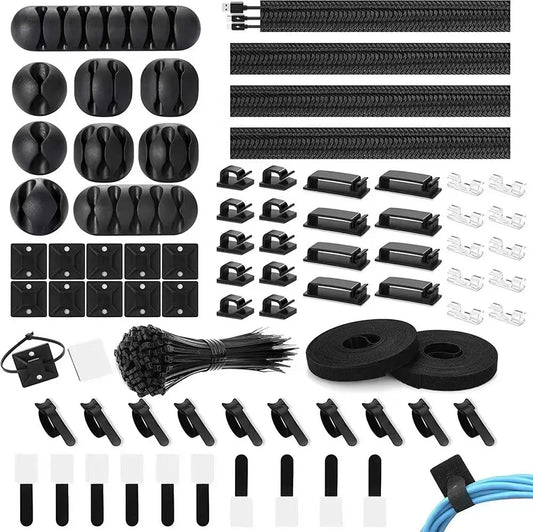 173-Piece Cable Management Kit for Gaming Desks