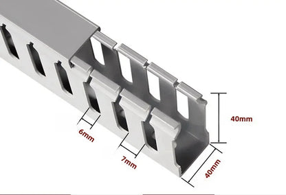 PVC Slotted Cable Raceway — Black, Multiple Sizes