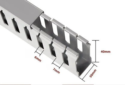 PVC Slotted Cable Raceway — Black, Multiple Sizes