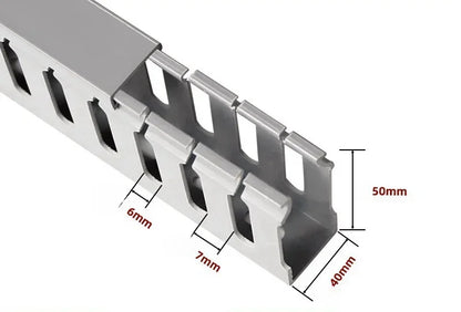 PVC Slotted Cable Raceway — Black, Multiple Sizes