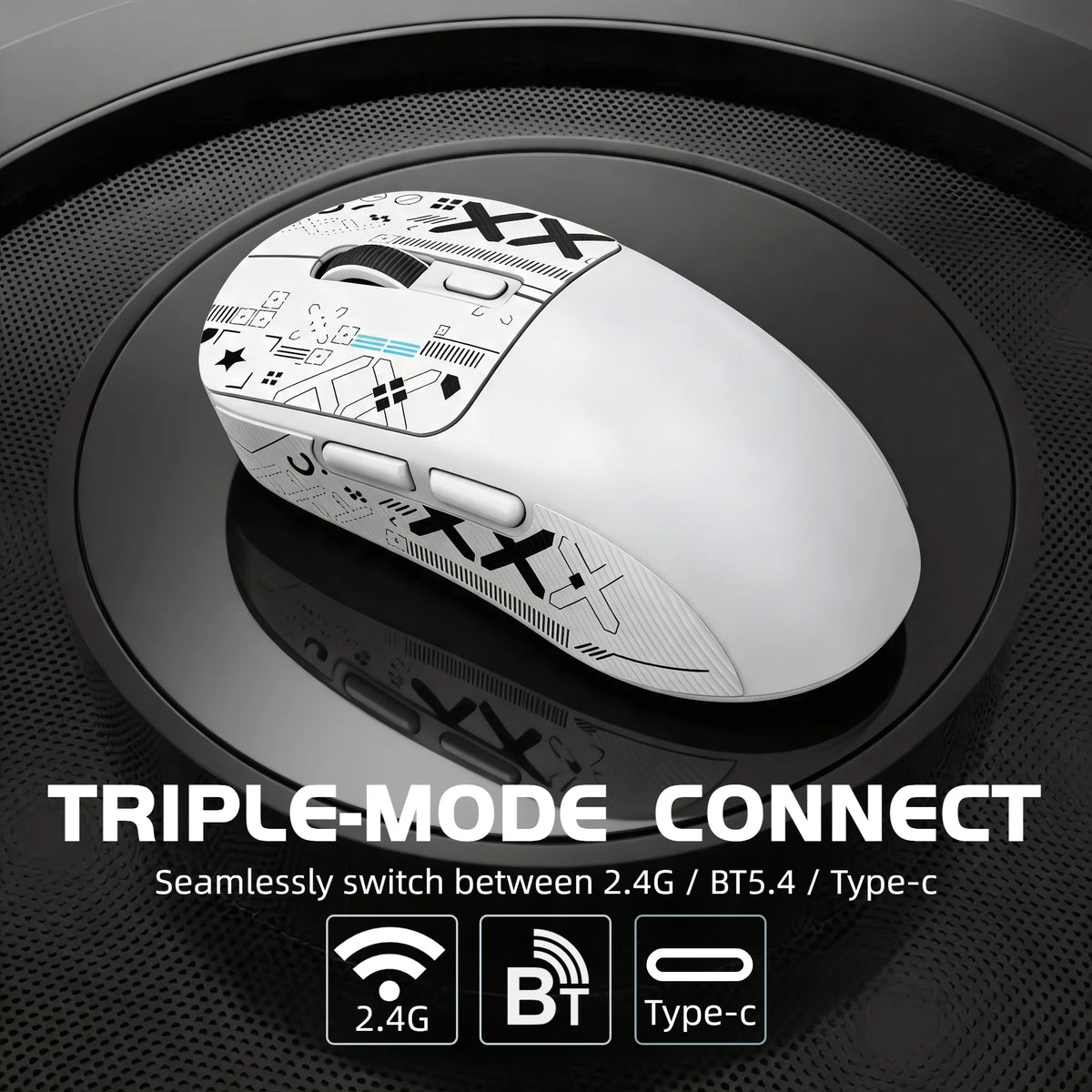 T-WOLF Tri-Mode Wireless RGB Gaming Mouse — 8,000 DPI