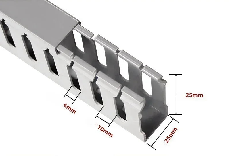 PVC Slotted Cable Raceway — Black, Multiple Sizes