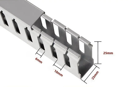 PVC Slotted Cable Raceway — Black, Multiple Sizes
